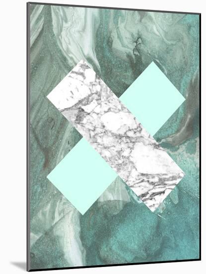 Geometric Marble X-LILA X LOLA-Mounted Art Print