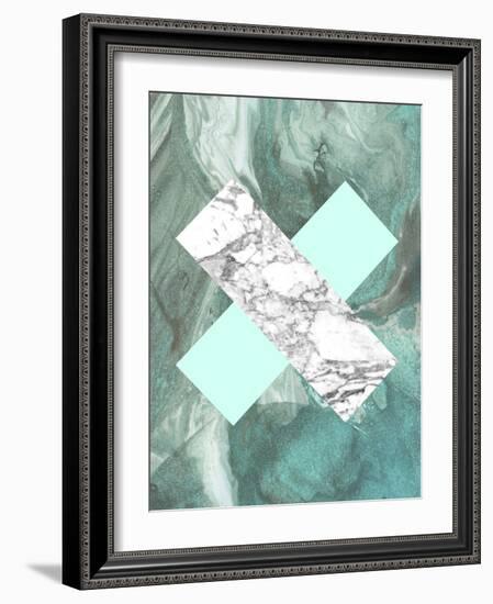 Geometric Marble X-LILA X LOLA-Framed Art Print