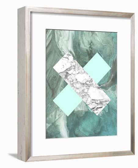 Geometric Marble X-LILA X LOLA-Framed Art Print