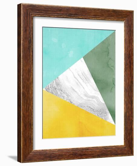 Geometric Mint Yellow-LILA X LOLA-Framed Art Print