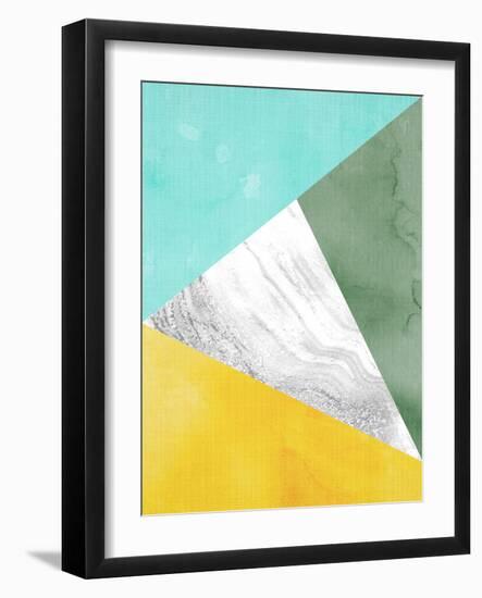 Geometric Mint Yellow-LILA X LOLA-Framed Art Print