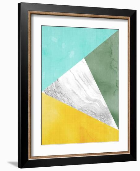 Geometric Mint Yellow-LILA X LOLA-Framed Art Print