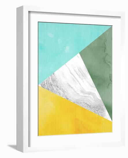 Geometric Mint Yellow-LILA X LOLA-Framed Art Print