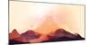 Geometric Mountain and Sunset Background - Vector Illustration-Inbevel-Mounted Photographic Print