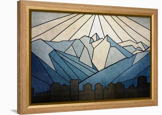 Geometric Mountain-Anna Polanski-Framed Stretched Canvas