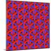 Geometric Optical Art Background in Red and Blue.-jkerrigan-Mounted Art Print