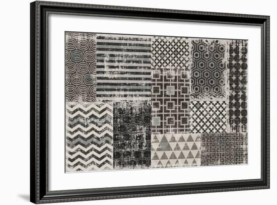 Geometric Patchwork Moon Mist-Pela Studio-Framed Art Print