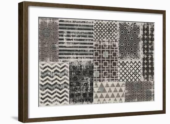 Geometric Patchwork Moon Mist-Pela Studio-Framed Art Print