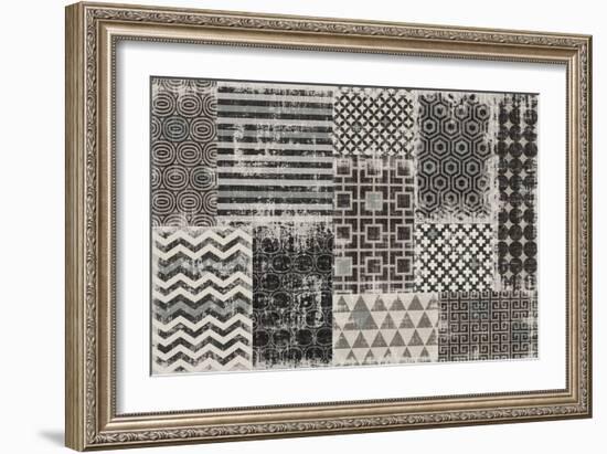 Geometric Patchwork Moon Mist-Pela Studio-Framed Art Print