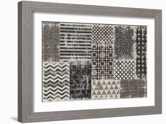 Geometric Patchwork Moon Mist-Pela Studio-Framed Art Print