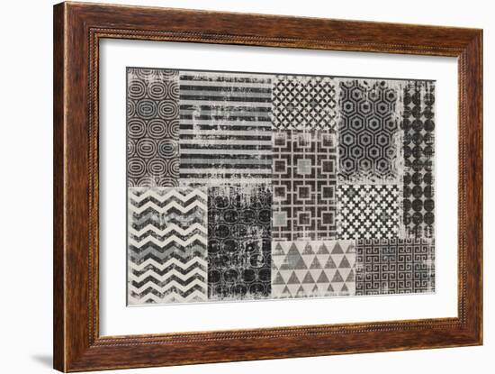 Geometric Patchwork Moon Mist-Pela Studio-Framed Art Print