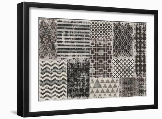 Geometric Patchwork Moon Mist-Pela Studio-Framed Art Print