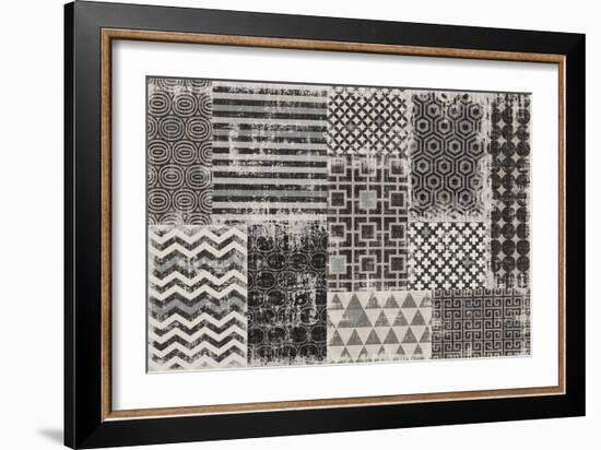 Geometric Patchwork Moon Mist-Pela Studio-Framed Art Print