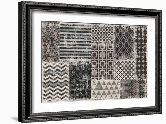 Geometric Patchwork Moon Mist-Pela Studio-Framed Art Print