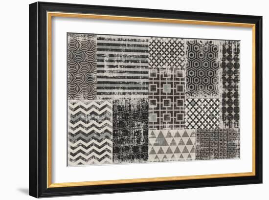 Geometric Patchwork Moon Mist-Pela Studio-Framed Art Print