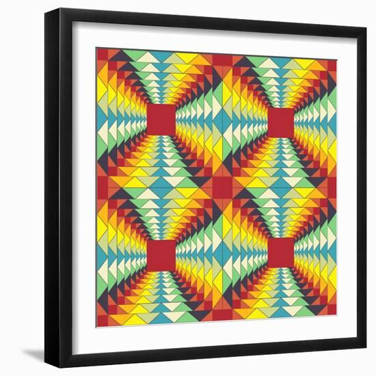 Geometric Pattern: Fractal Illusion-Little_cuckoo-Framed Art Print