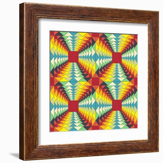 Geometric Pattern: Fractal Illusion-Little_cuckoo-Framed Art Print