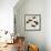 Geometric Pattern with Floating White Swans-incomible-Framed Art Print displayed on a wall