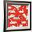 Geometric Pattern with Floating White Swans-incomible-Framed Art Print