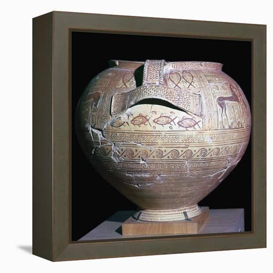 Geometric period Greek pot, 8th century BC. Artist: Unknown-Unknown-Framed Premier Image Canvas