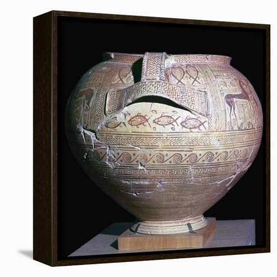 Geometric period Greek pot, 8th century BC. Artist: Unknown-Unknown-Framed Premier Image Canvas