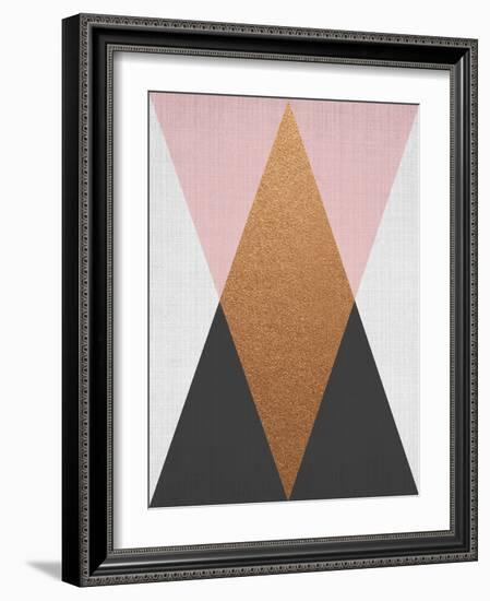 Geometric Pink Bronze-LILA X LOLA-Framed Art Print