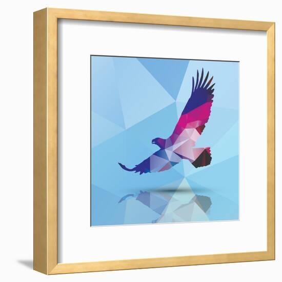 Geometric Polygonal Eagle, Pattern Design, Vector Illustration-BlueLela-Framed Art Print