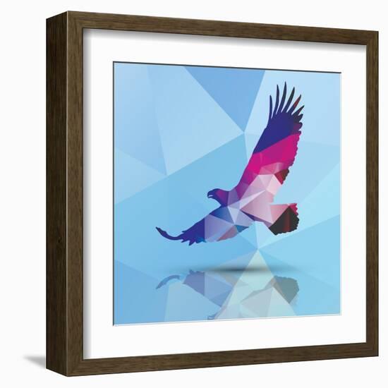 Geometric Polygonal Eagle, Pattern Design, Vector Illustration-BlueLela-Framed Art Print