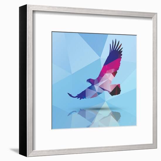 Geometric Polygonal Eagle, Pattern Design, Vector Illustration-BlueLela-Framed Art Print