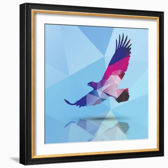 Geometric Polygonal Eagle, Pattern Design, Vector Illustration-BlueLela-Framed Premium Giclee Print