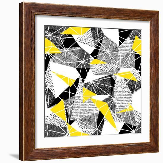 Geometric Seamless Pattern in Retro Style. Vintage Background.Triangles and Hand Drawn Patterns. Lo-pashabo-Framed Premium Giclee Print