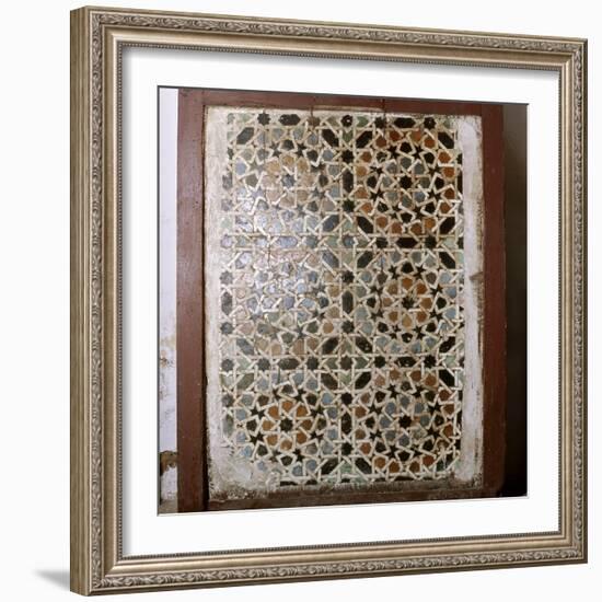 Geometric tile mosaic from the now destroyed madrasa founded by the Ziyanid sultan Abu Tashfin-Werner Forman-Framed Giclee Print