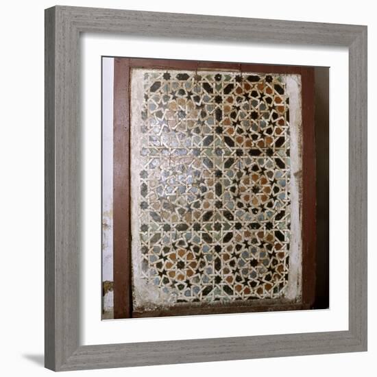 Geometric tile mosaic from the now destroyed madrasa founded by the Ziyanid sultan Abu Tashfin-Werner Forman-Framed Giclee Print