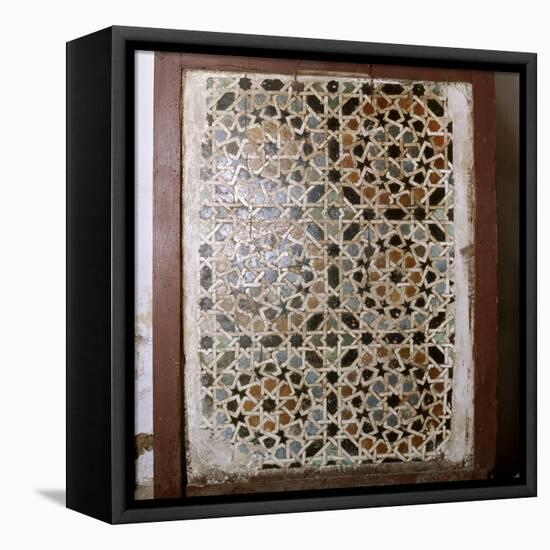 Geometric tile mosaic from the now destroyed madrasa founded by the Ziyanid sultan Abu Tashfin-Werner Forman-Framed Premier Image Canvas