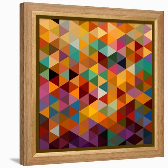 Geometric Triangle Pattern-cienpies-Framed Stretched Canvas