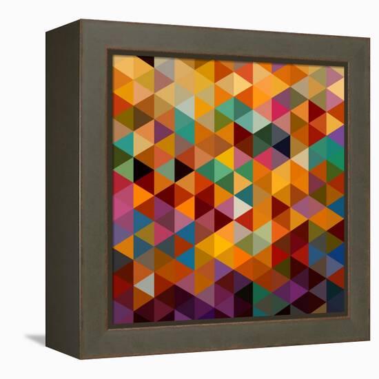 Geometric Triangle Pattern-cienpies-Framed Stretched Canvas