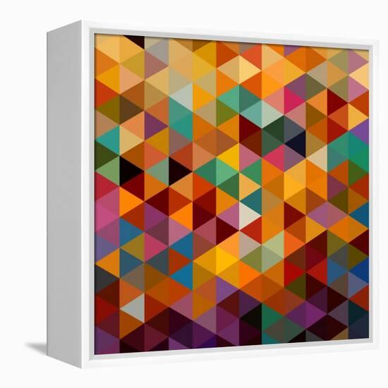 Geometric Triangle Pattern-cienpies-Framed Stretched Canvas