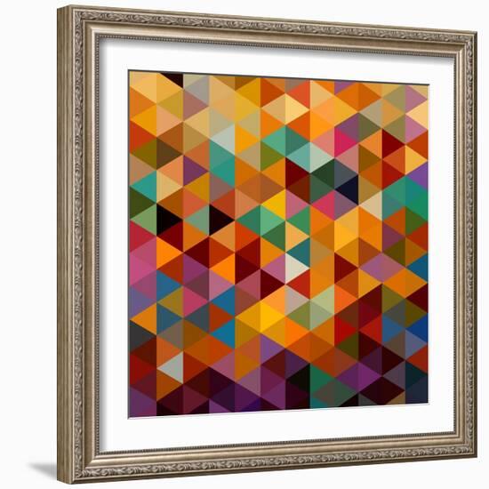 Geometric Triangle Pattern-cienpies-Framed Art Print