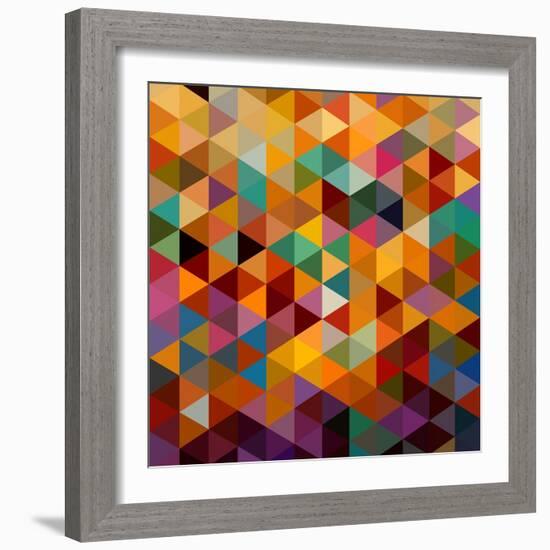 Geometric Triangle Pattern-cienpies-Framed Art Print