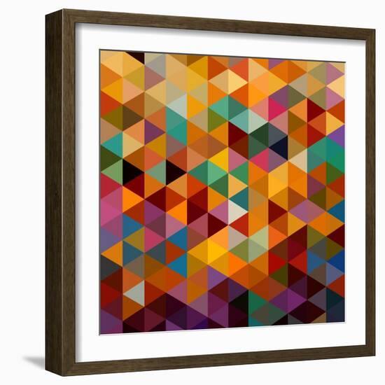 Geometric Triangle Pattern-cienpies-Framed Art Print