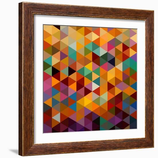 Geometric Triangle Pattern-cienpies-Framed Art Print