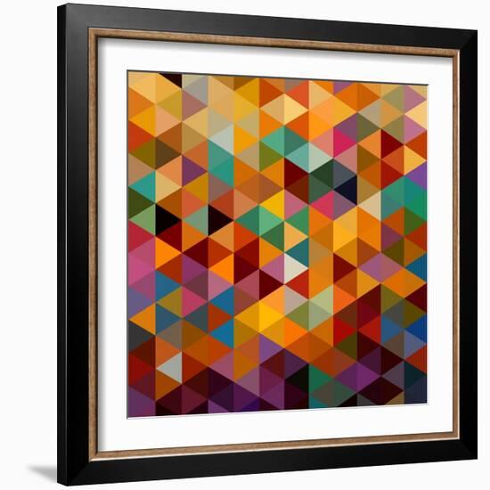 Geometric Triangle Pattern-cienpies-Framed Art Print