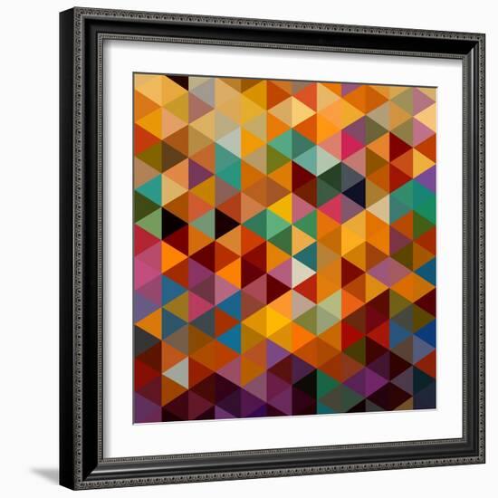 Geometric Triangle Pattern-cienpies-Framed Art Print