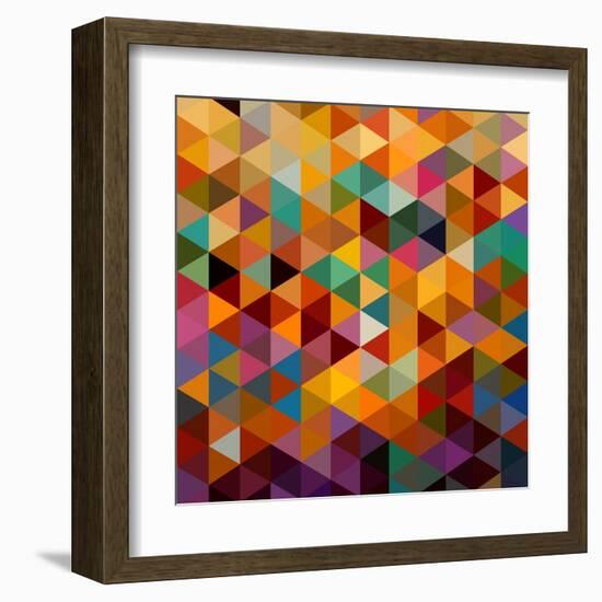 Geometric Triangle Pattern-cienpies-Framed Art Print