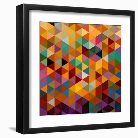 Geometric Triangle Pattern-cienpies-Framed Art Print