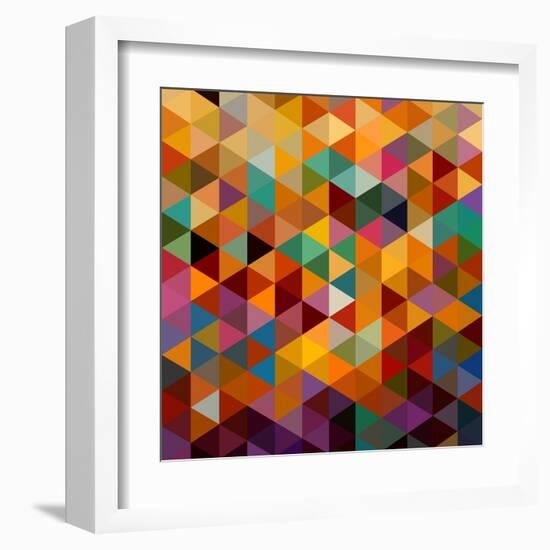 Geometric Triangle Pattern-cienpies-Framed Art Print