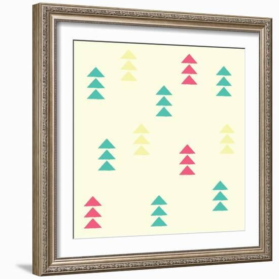 Geometric Triangles, Seamless Pattern, Vector Illustration-BlueLela-Framed Premium Giclee Print