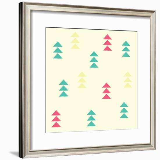 Geometric Triangles, Seamless Pattern, Vector Illustration-BlueLela-Framed Premium Giclee Print