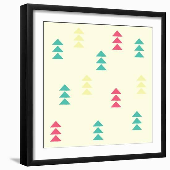 Geometric Triangles, Seamless Pattern, Vector Illustration-BlueLela-Framed Premium Giclee Print