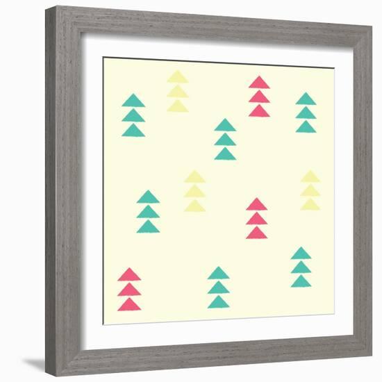 Geometric Triangles, Seamless Pattern, Vector Illustration-BlueLela-Framed Art Print